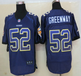 Nike Minnesota Vikings #52 Chad Greenway Drift Fashion Purple Elite Jersey