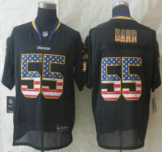 Nike Minnesota Vikings #55 Anthony Barr 2014 USA Flag Fashion Black Elite Jersey