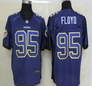Nike Minnesota Vikings #95 Sharrif Floyd Drift Fashion Purple Elite Jersey
