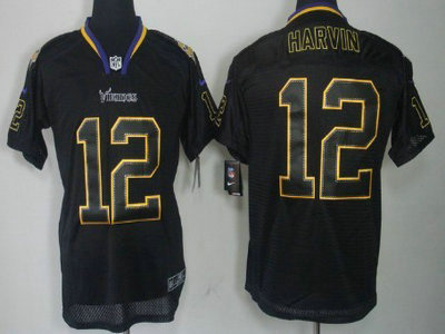 Nike Minnesota Vikings 12 Percy Harvin Lights Out Black Elite Jersey