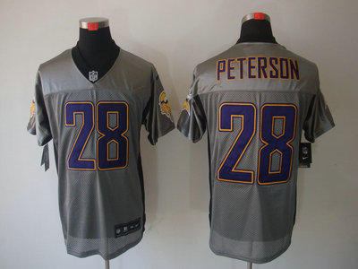 Nike Minnesota Vikings 28 Adrian Peterson Gray Elite Jersey