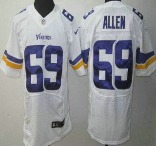 Nike Minnesota Vikings 69 Jared Allen 2013 White Elite Jersey