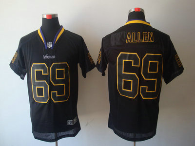 Nike Minnesota Vikings 69 Jared Allen Lights Out Black Elite Jersey