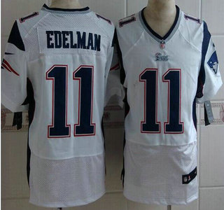 Nike New England Patriots #11 Julian Edelman Elite White Jersey