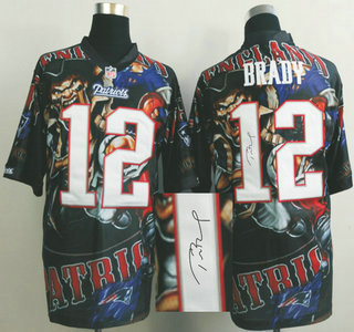 Nike New England Patriots #12 Tom Brady 2014 Fanatic Fashion Elite Signed Jersey