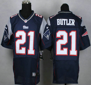 Nike New England Patriots #21 Malcolm Butler Blue Elite Jersey