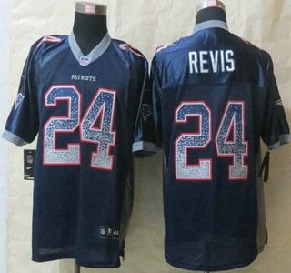 Nike New England Patriots #24 Darrelle Revis 2013 Drift Fashion Blue Elite Jersey