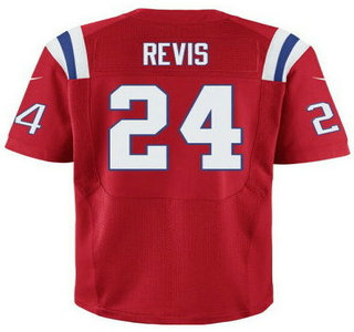 Nike New England Patriots #24 Darrelle Revis Red Elite Stitched Jersey
