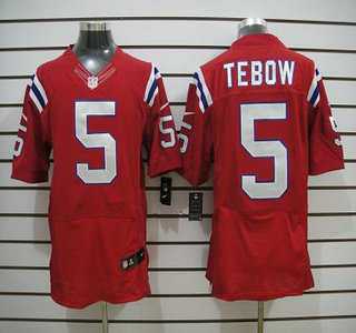 Nike New England Patriots 5 Tim Tebow Red Elite Jersey