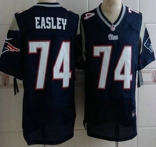 Nike New England Patriots #74 Dominique Easley Navy Blue Elite Jersey