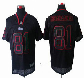Nike New England Patriots #81 Aaron Hernandez Lights Out Black Elite Jerseys