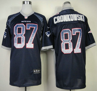 Nike New England Patriots #87 Rob Gronkowski 2013 Drift Fashion Blue Elite Jersey