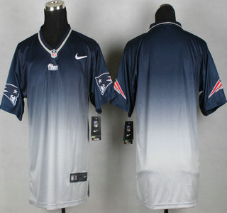 Nike New England Patriots Blank Blue With White Fadeaway Elite Jersey