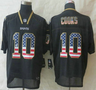 Nike New Orleans Saints #10 Brandin Cooks 2014 USA Flag Fashion Black Elite Jersey