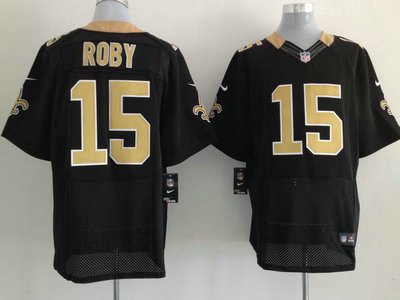 Nike New Orleans Saints #15 Courtney Roby Black Elite Jerseys