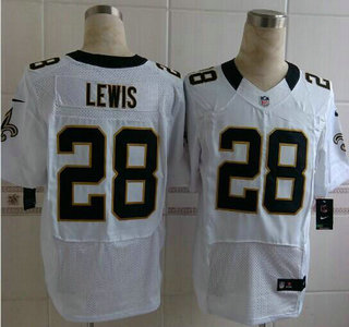 Nike New Orleans Saints #28 Keenan Lewis Elite White Jersey