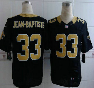 Nike New Orleans Saints #33 Stanley Jean-Baptiste Black Elite Jersey