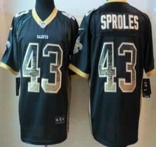 Nike New Orleans Saints #43 Darren Sproles 2013 Drift Fashion Black Elite Jersey
