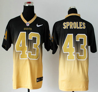 Nike New Orleans Saints #43 Darren Sproles Drift Fashion II Black With Gold 2013 Elite Jersey