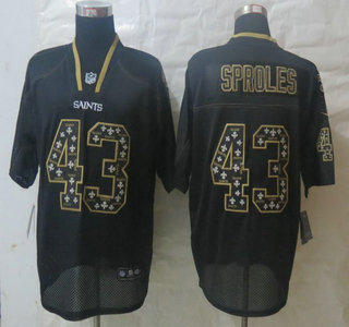 Nike New Orleans Saints #43 Darren Sproles Lights Out Black Elite Jersey