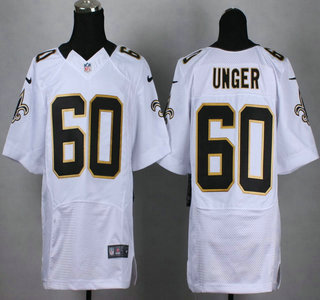 Nike New Orleans Saints #60 Max Unger White Elite Jersey