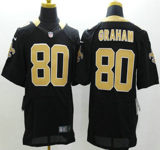Nike New Orleans Saints #80 Jimmy Graham Black Elite Jersey