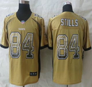 Nike New Orleans Saints #84 Kenny Stills Drift Fashion Gold Elite Jersey