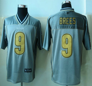 Nike New Orleans Saints #9 Drew Brees Grey Vapor Elite Jersey