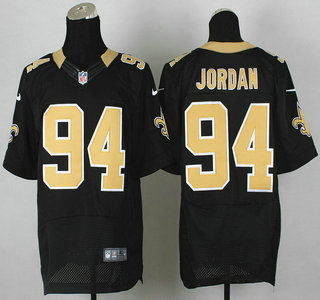 Nike New Orleans Saints #94 Cameron Jordan Black Elite Jersey