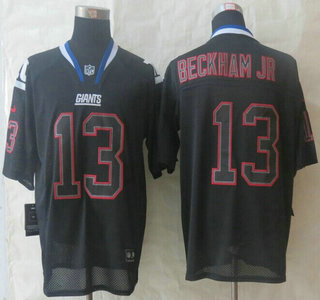 Nike New York Giants #13 Odell Beckham Jr Lights Out Black Elite Jersey
