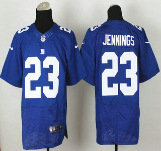 Nike New York Giants #23 Rashad Jennings Blue Elite Jersey