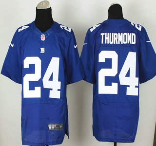 Nike New York Giants #24 Walter Thurmond Blue Elite Jersey