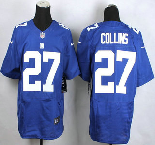 Nike New York Giants #27 Landon Collins Blue Elite Jersey