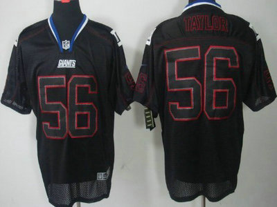 Nike New York Giants 56 Lawrence Taylor Lights Out Black Elite Jersey