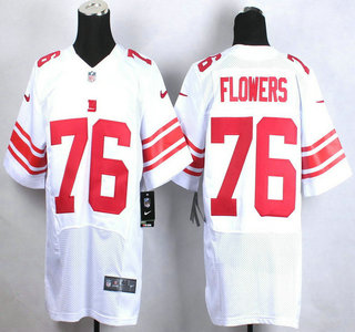 Nike New York Giants #76 Ereck Flowers White Elite Jersey