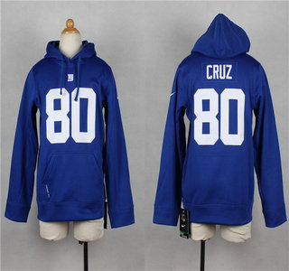 Nike New York Giants #80 Victor Cruz Blue Kids Hoody