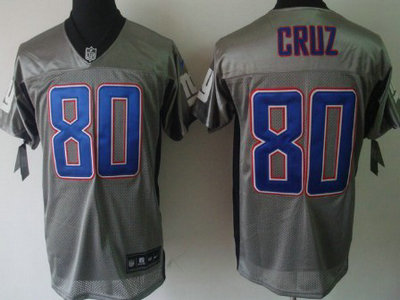 Nike New York Giants 80 Victor Cruz Gray Elite Jersey