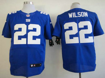 Nike New York Giants 22 David Wilson Blue Elite Jerseys