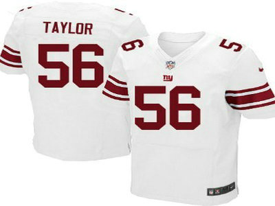 Nike New York Giants 56 Lawrence Taylor White Elite Jersey
