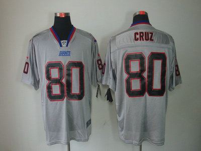 Nike New York Giants 80 Victor Cruz Lights Out Black Name Grey Elite Jerseys