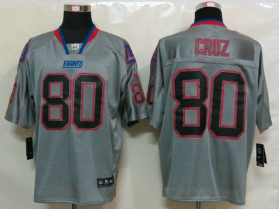 Nike New York Giants 80 Victor Cruz Lights Out Grey Elite Jersey