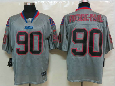 Nike New York Giants 90 Jason Pierre-Paul Lights Out Grey Elite Jerseys