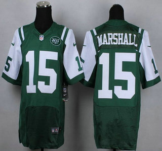 Nike New York Jets #15 Brandon Marshall Green Elite Jersey