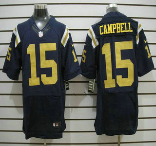 Nike New York Jets #15 Calais Campbell Navy Blue Elite Jersey