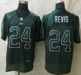 Nike New York Jets #24 Darrelle Revis Drift Fashion Green Elite Jersey