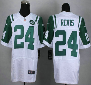 Nike New York Jets #24 Darrelle Revis White Elite Jersey