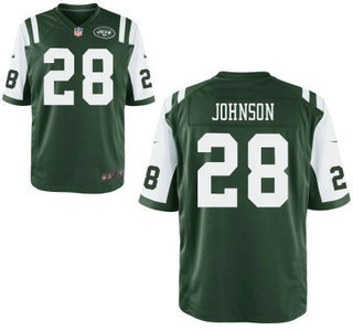 Nike New York Jets #28 Chris Johnson Green Elite Jersey