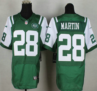 Nike New York Jets #28 Curtis Martin Green Elite Jersey