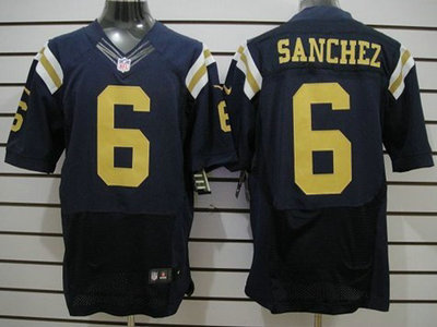 Nike New York Jets 6 Mark Sanchez Navy Blue 2012 Nike NFL Elite Jersey