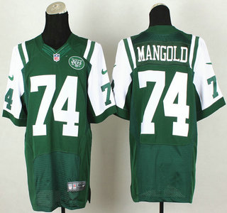 Nike New York Jets #74 Nick Mangold Green Elite Jersey